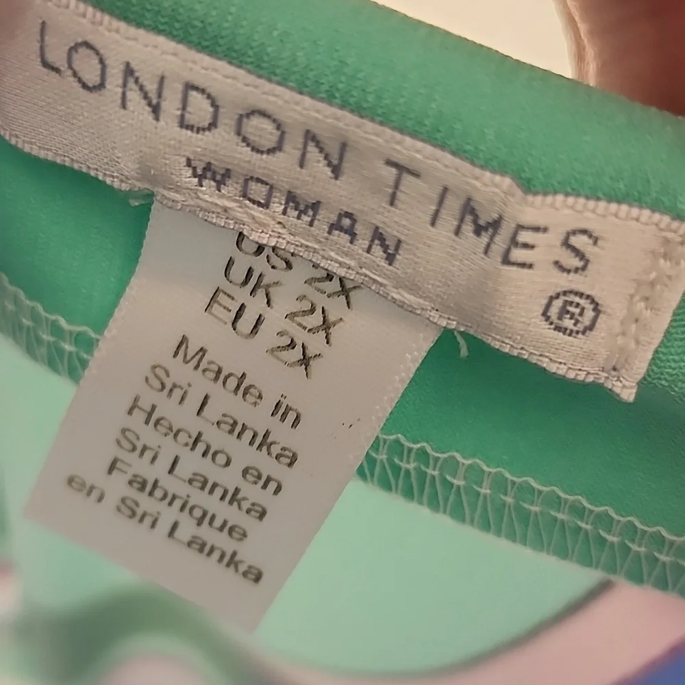 London Times Multicolor Abstract Dress, 2x - Picture 3 of 9